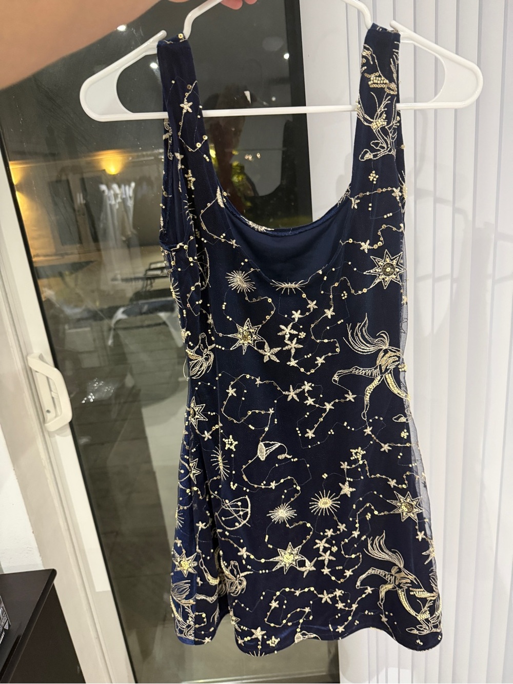 Navy Celestial Embroidered Tank Dress - Picture 2 of 2